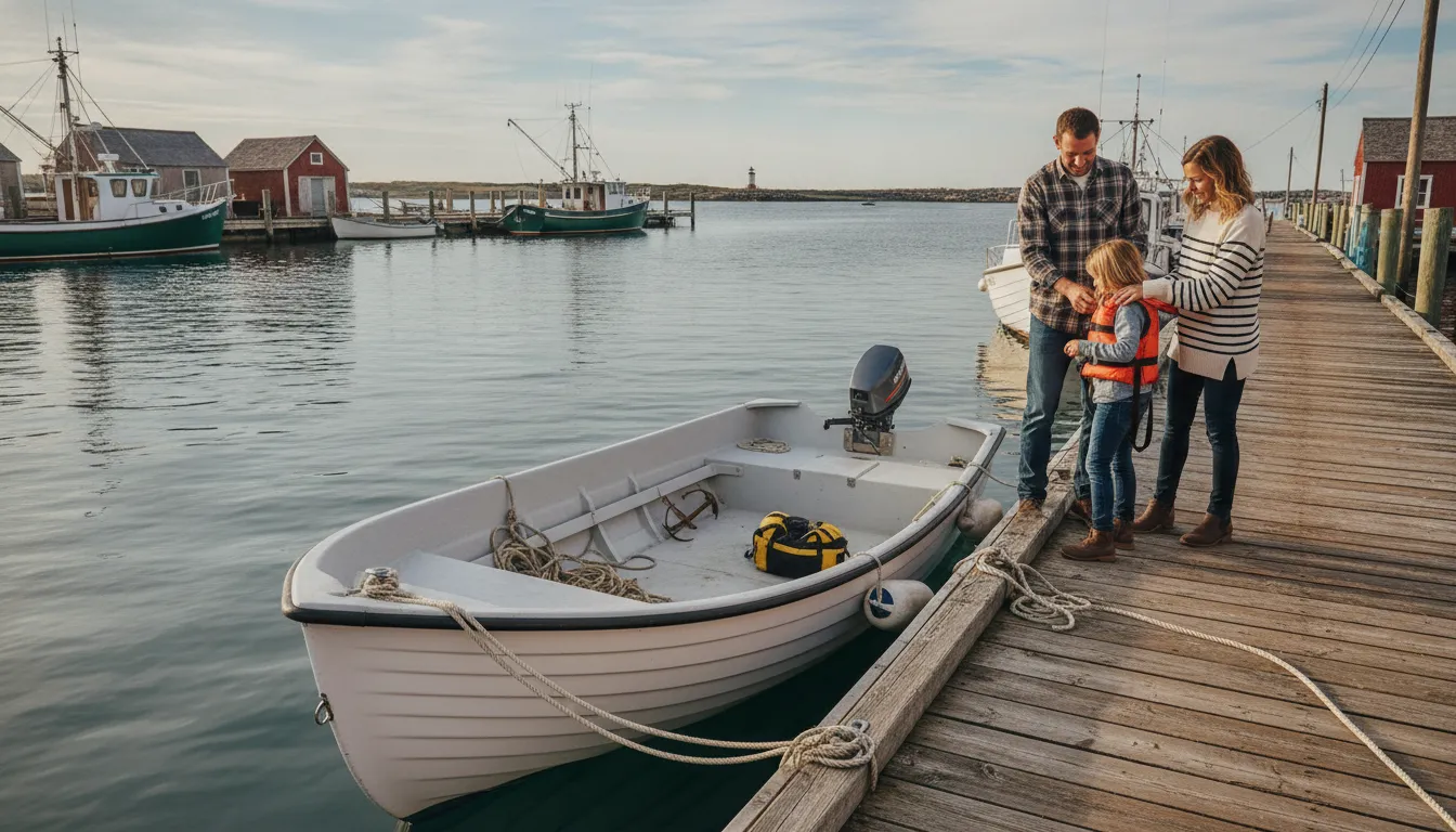 Member operating a boat on coastal waters during a boating outing