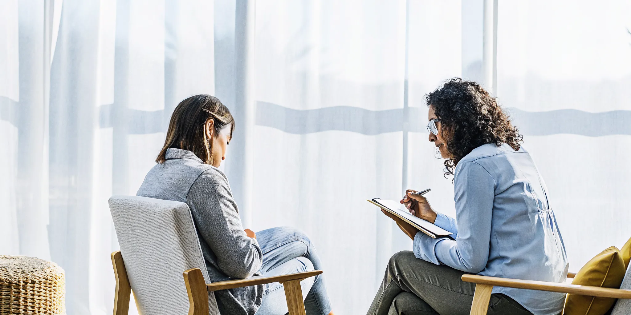 Clinician and patient reviewing an integrated anxiety and addiction treatment plan