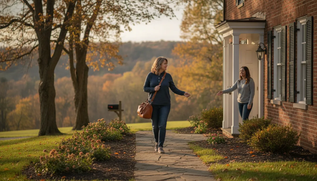 Support person helping an adult prepare for a safe treatment journey