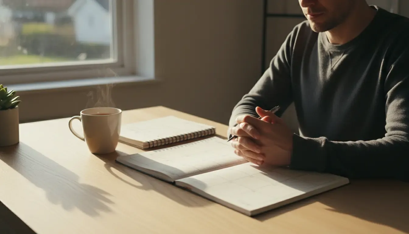 Person reviewing a weekly schedule before an intensive outpatient program in Ohio