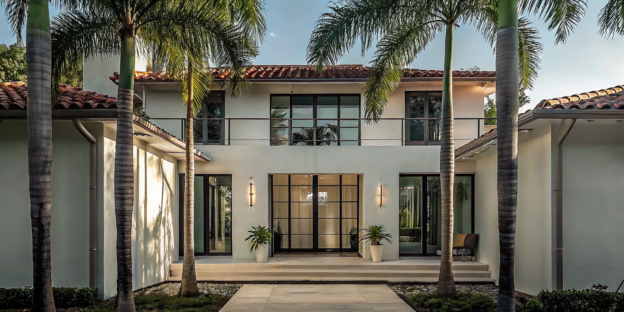 A beautiful South Florida home under palm trees reflecting HELOC equity options