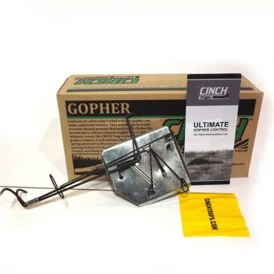 Cinch mechanical gopher trap used to get rid of gophers without poison