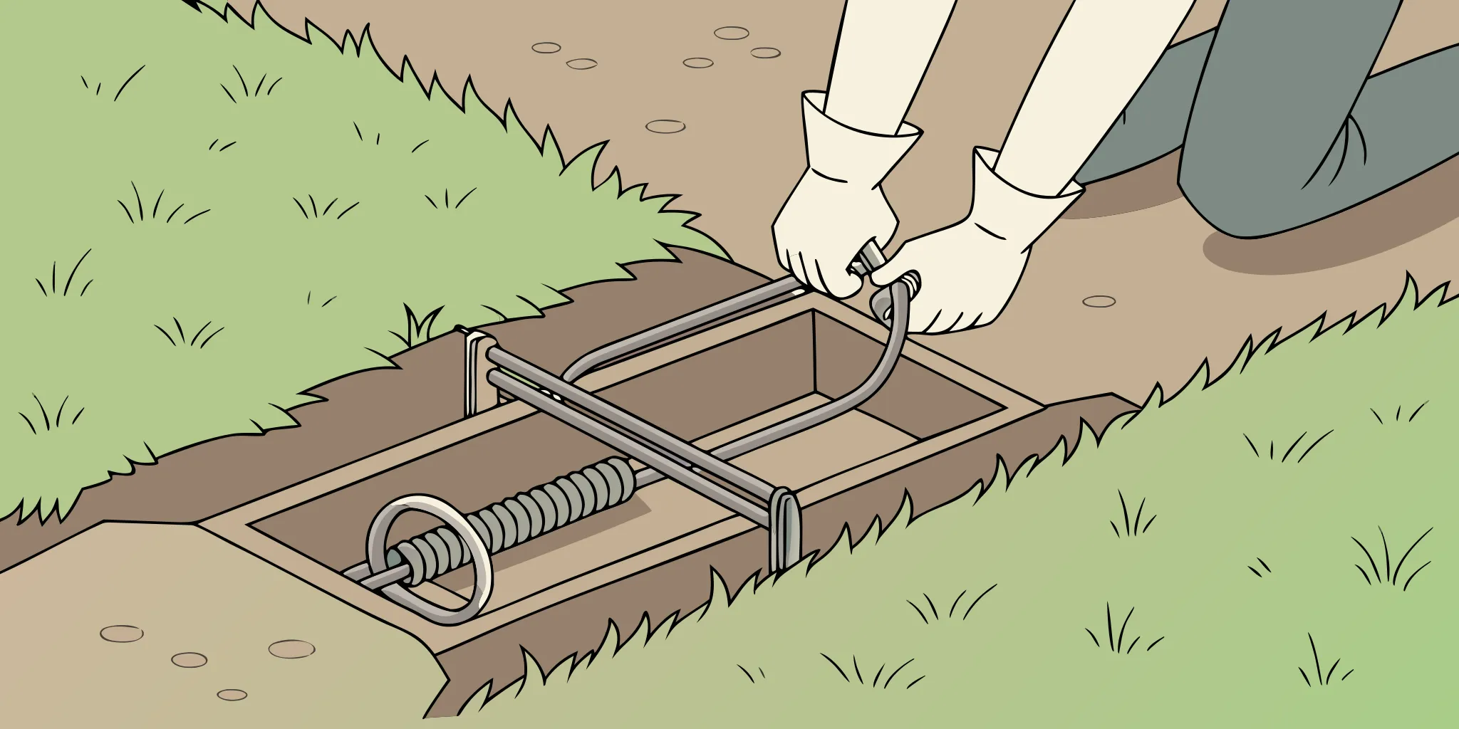 Placing a mole trap in a clean active runway