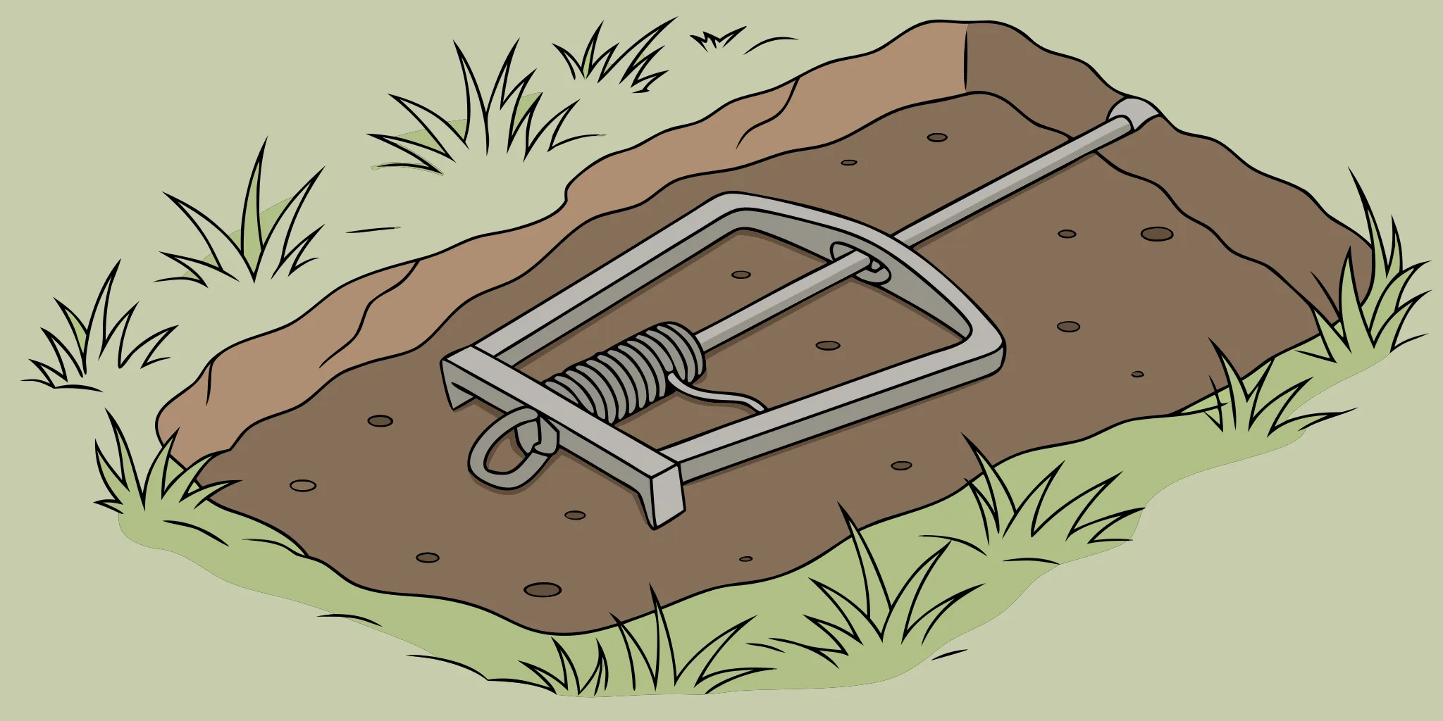 A Cinch trap placed in an open mole tunnel in a Washington lawn, ready to catch the pest