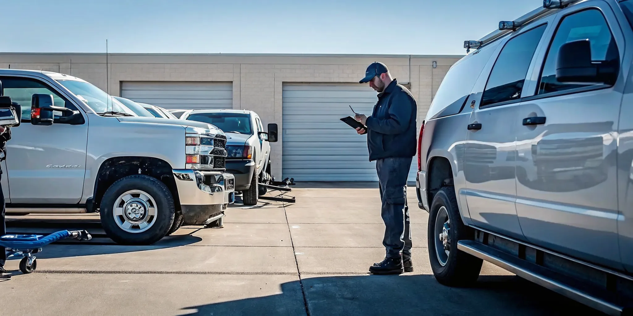 Fleet manager reviewing mobile telematics alerts and maintenance reports