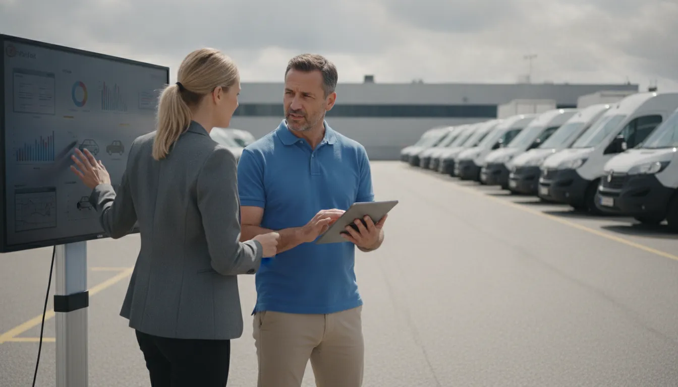 Fleet manager evaluating fleet management platform options