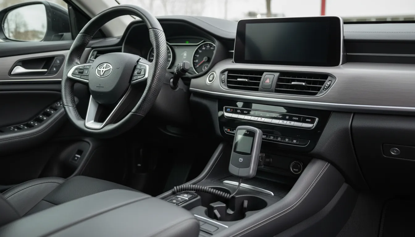 Cleanly installed ignition interlock device handset in a vehicle dashboard