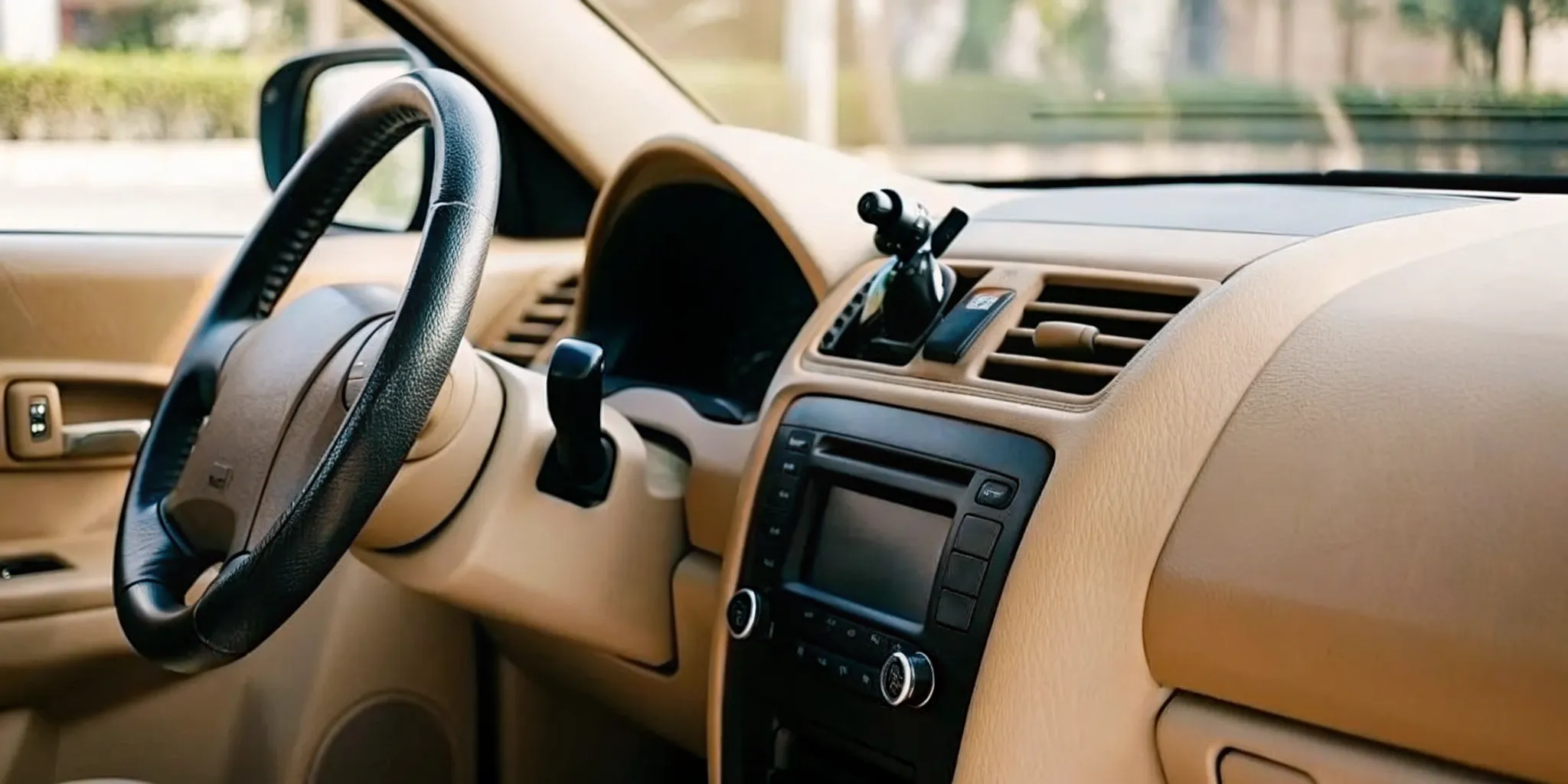 Ignition interlock rolling retest handset inside a safely parked car