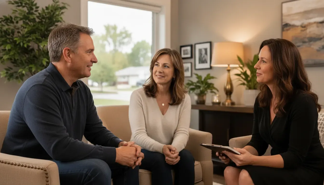 Adults discuss a more personal approach to dating in the Twin Cities with a Membership Representative