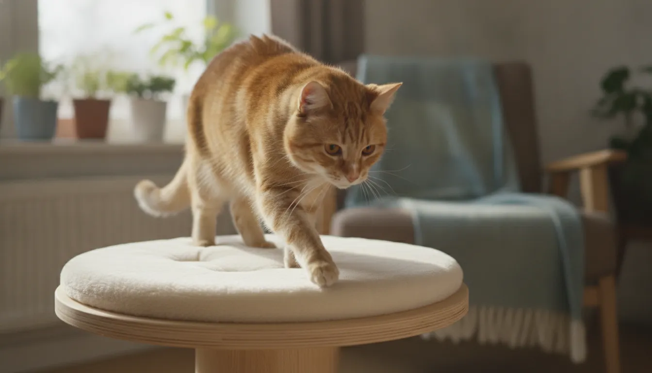Cat moving through a comfortable indoor mobility routine