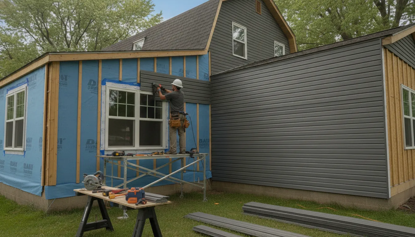 Professional siding installation details on a Michigan home exterior