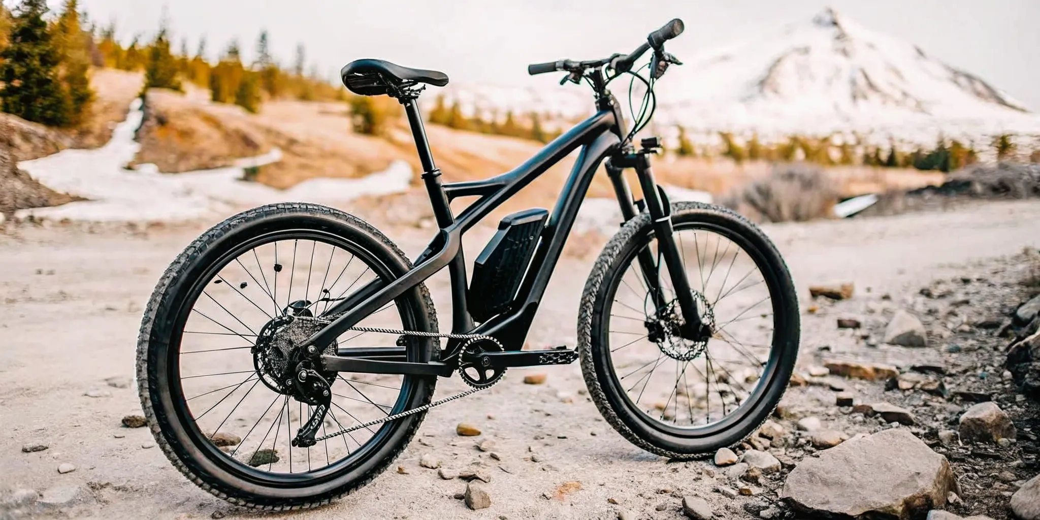 Close-up of the dual suspension and Kenda fat tires on the Segway Xafari electric bike