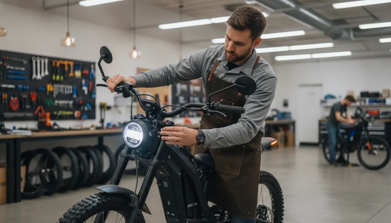 Electric dirt bike equipped for Oregon street riding