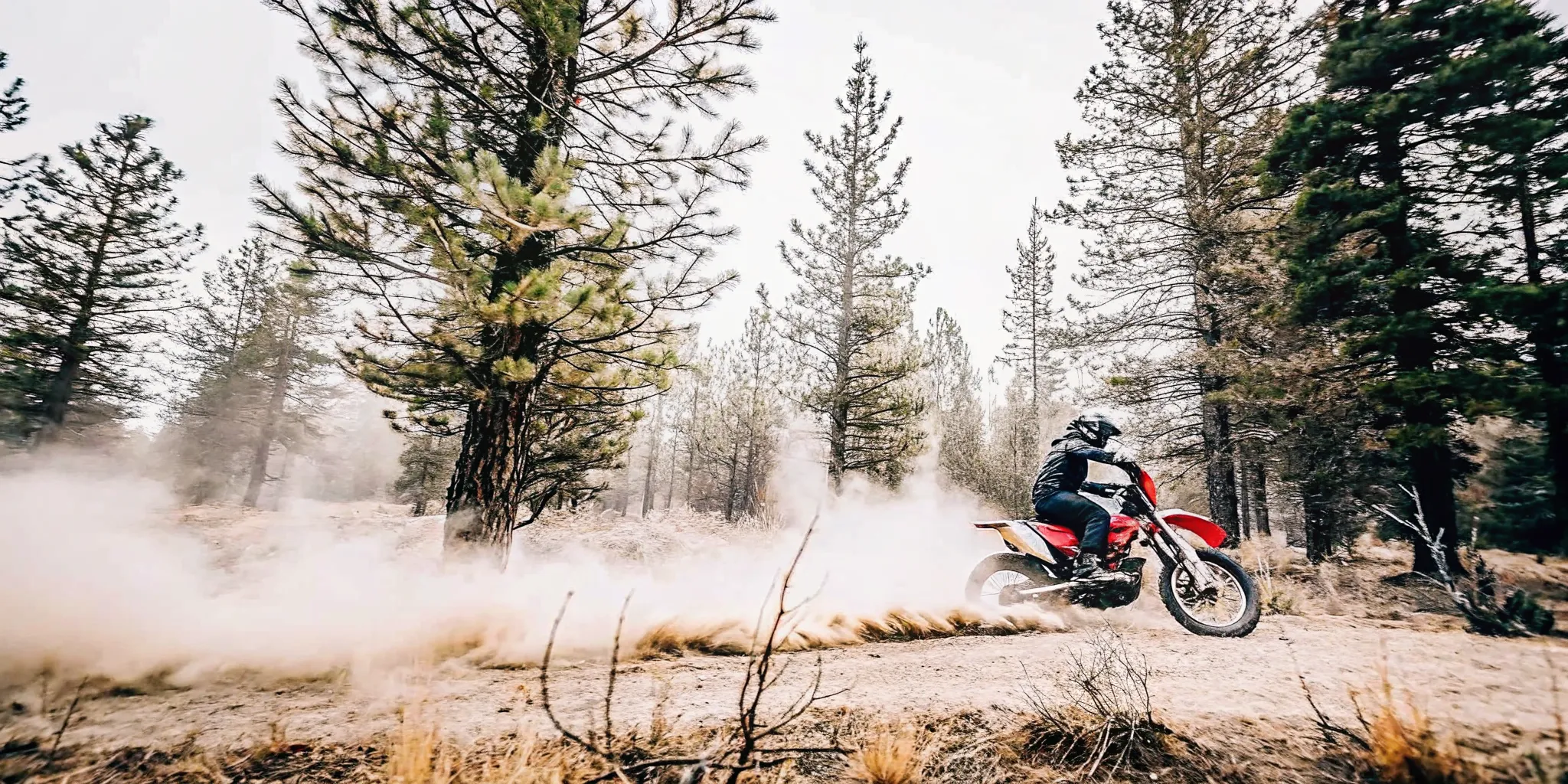 Electric dirt bike rider on a Central Oregon trail