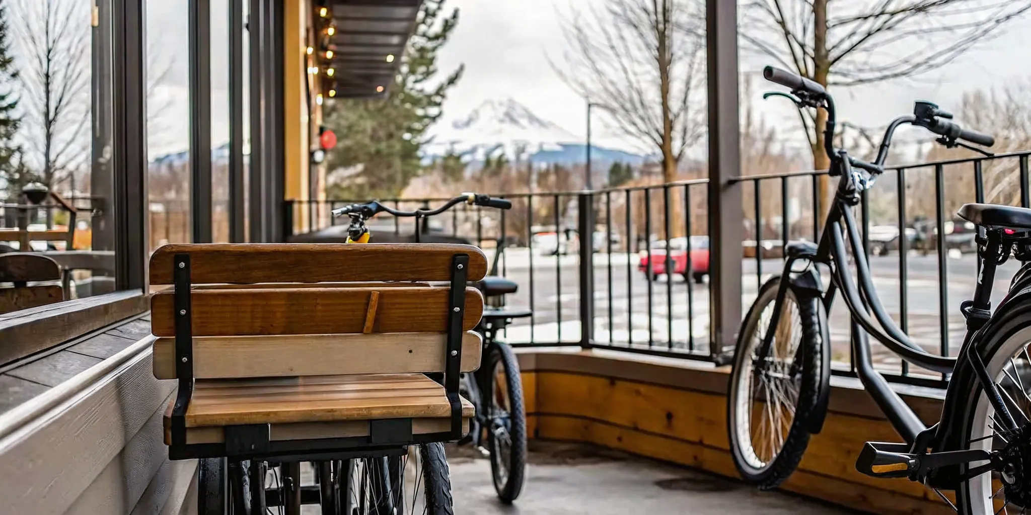 Segway MUXI electric cargo bike in downtown Bend Oregon ready for family errands