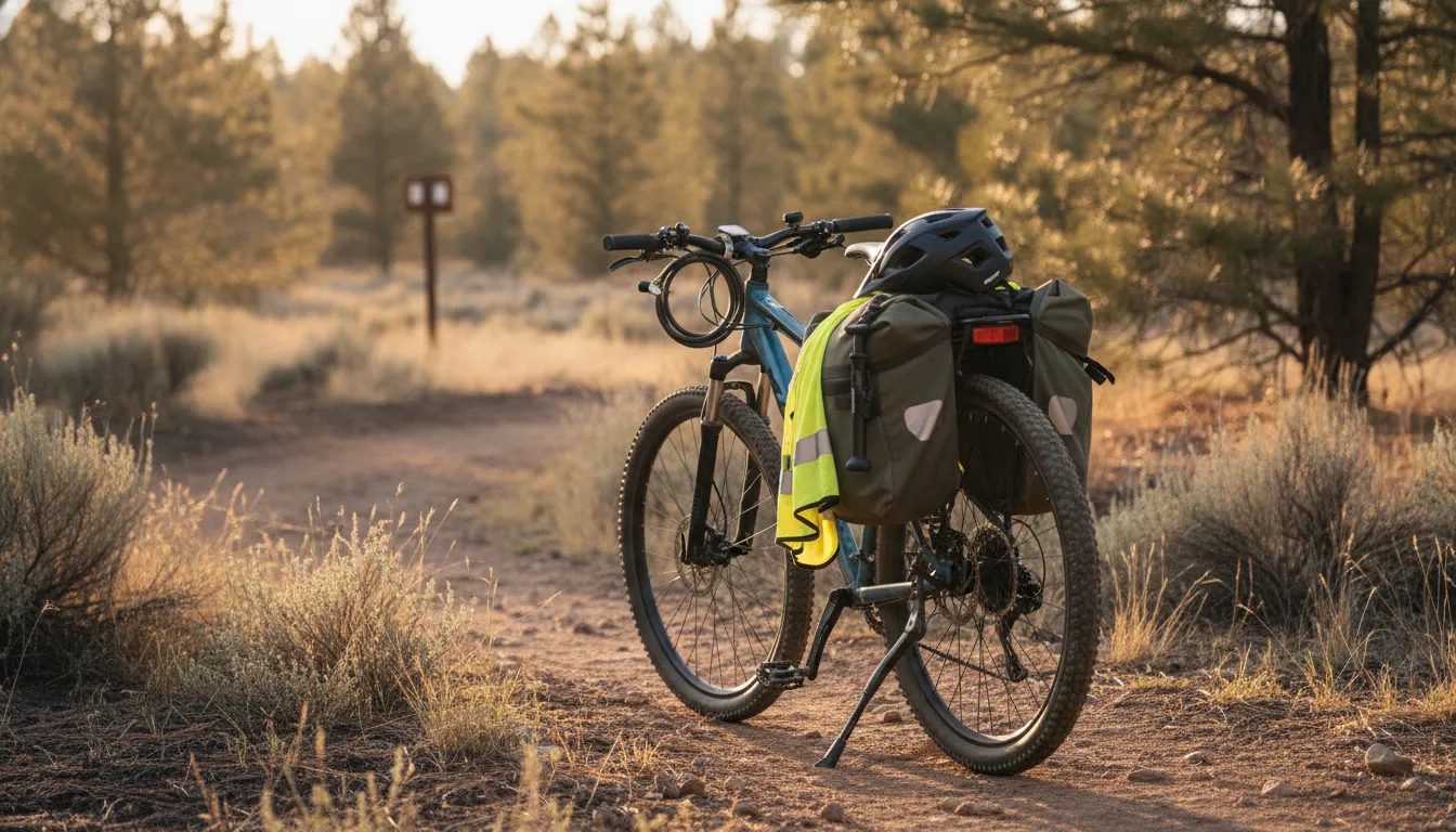 Electric bike accessories for safety and visibility on a Central Oregon ride