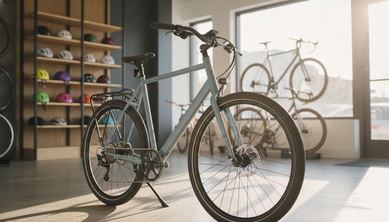 low step-through torque sensing ebike for seniors at a Bend showroom