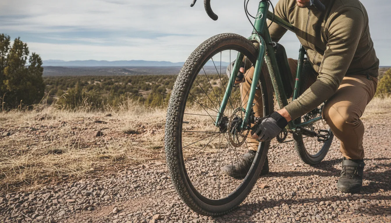 Rider checking an electric bicycle before a Central Oregon ride