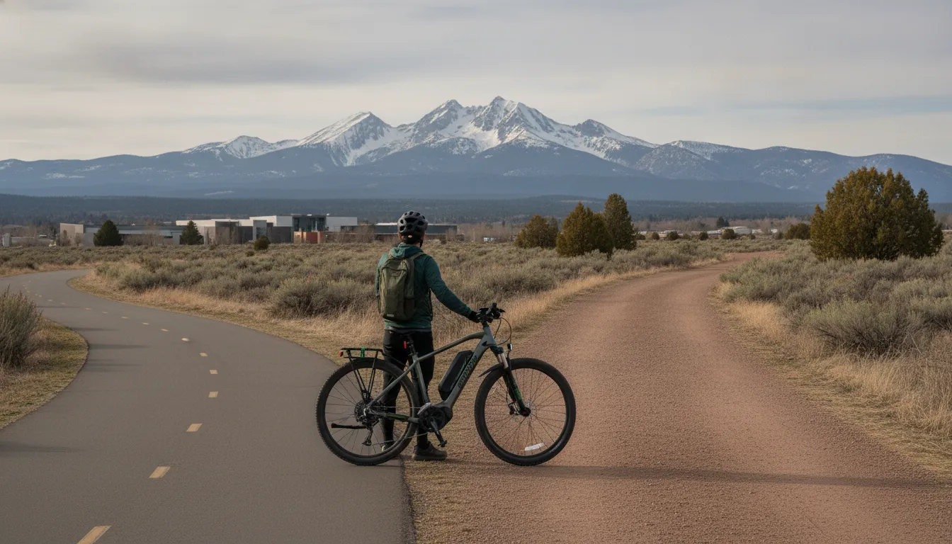 Segway e-bike rider goals from a Bend commute to a Central Oregon gravel route