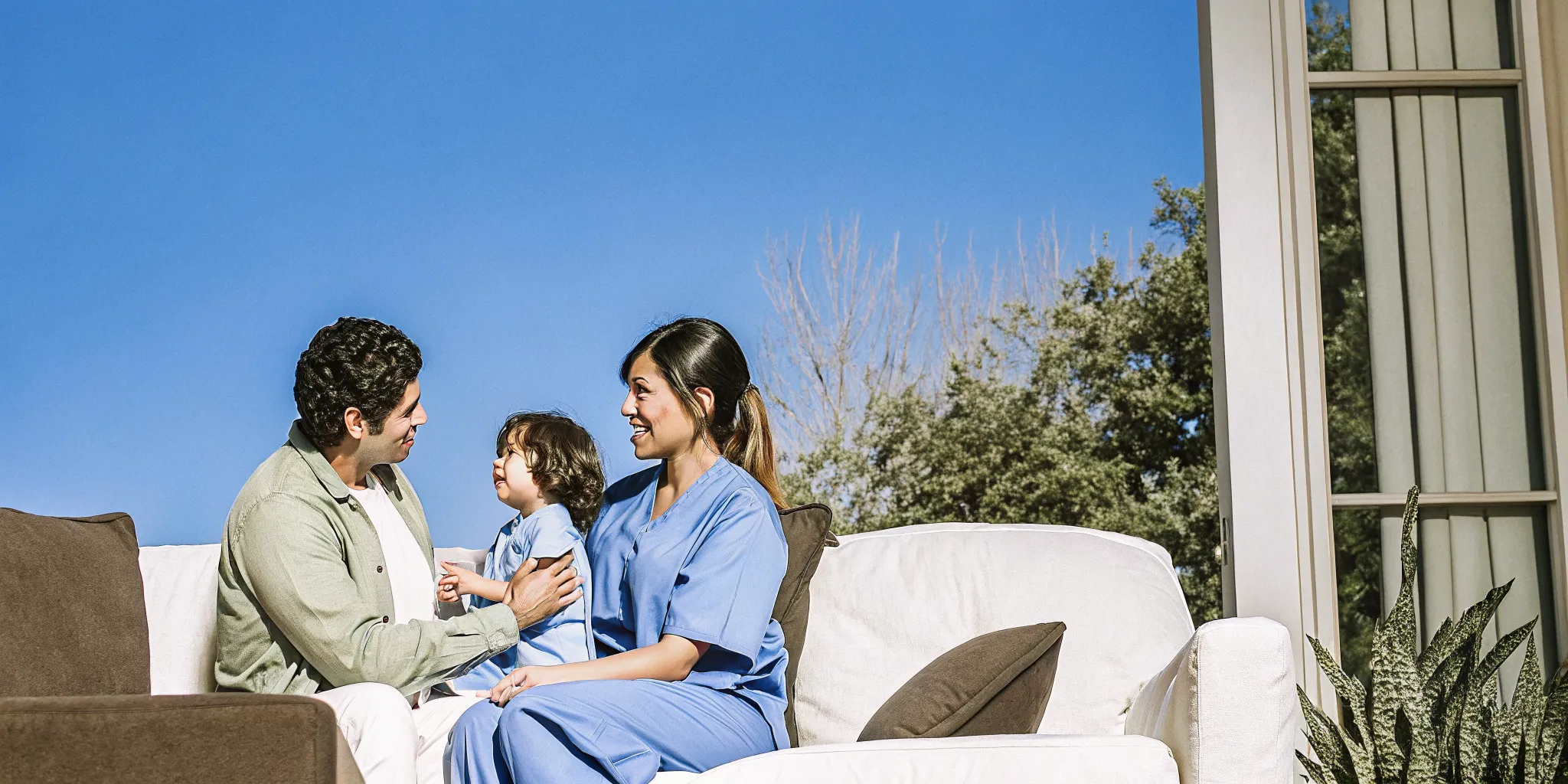 Pediatric home care nurse discussing GAPP support with a family