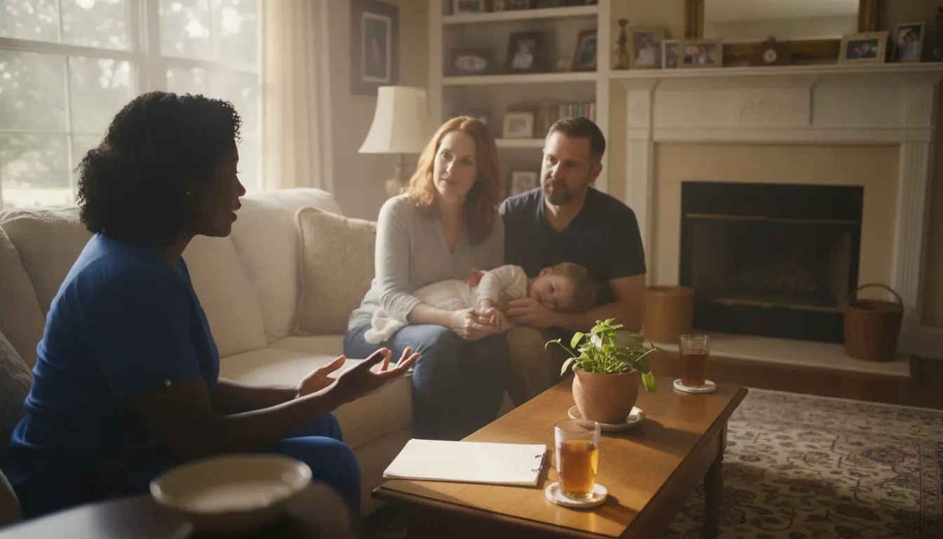 GAPP home nursing schedule discussion with a Georgia pediatric nurse and parents