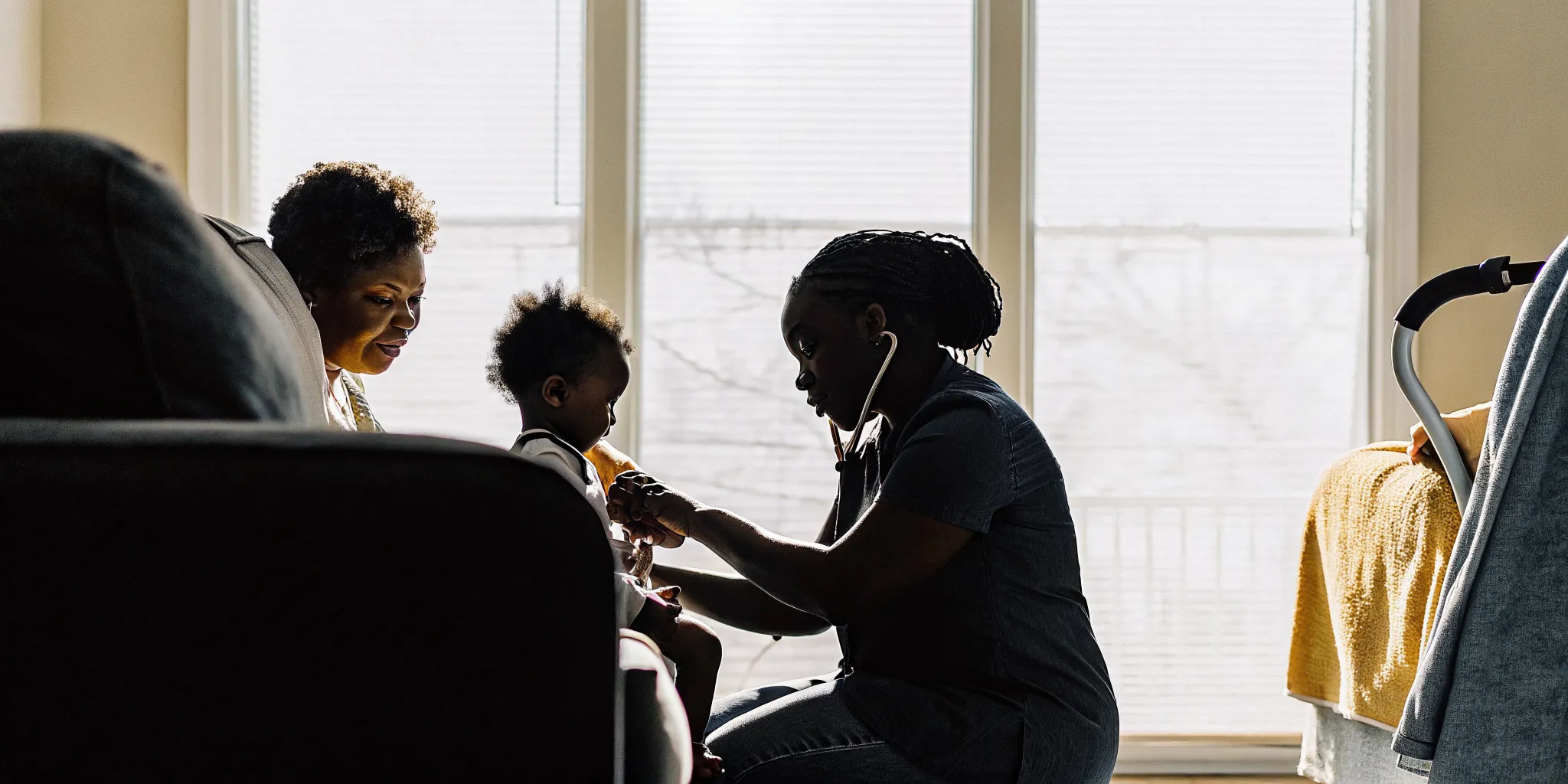 Pediatric nurse providing in-home care to a child in Columbus, Georgia