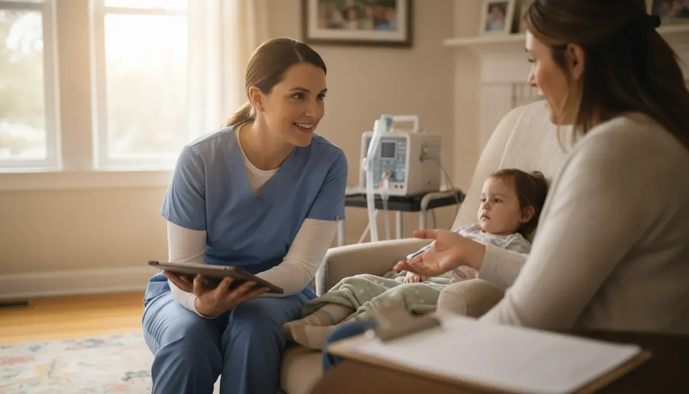 Georgia pediatric home nursing care coordination between a parent and nurse