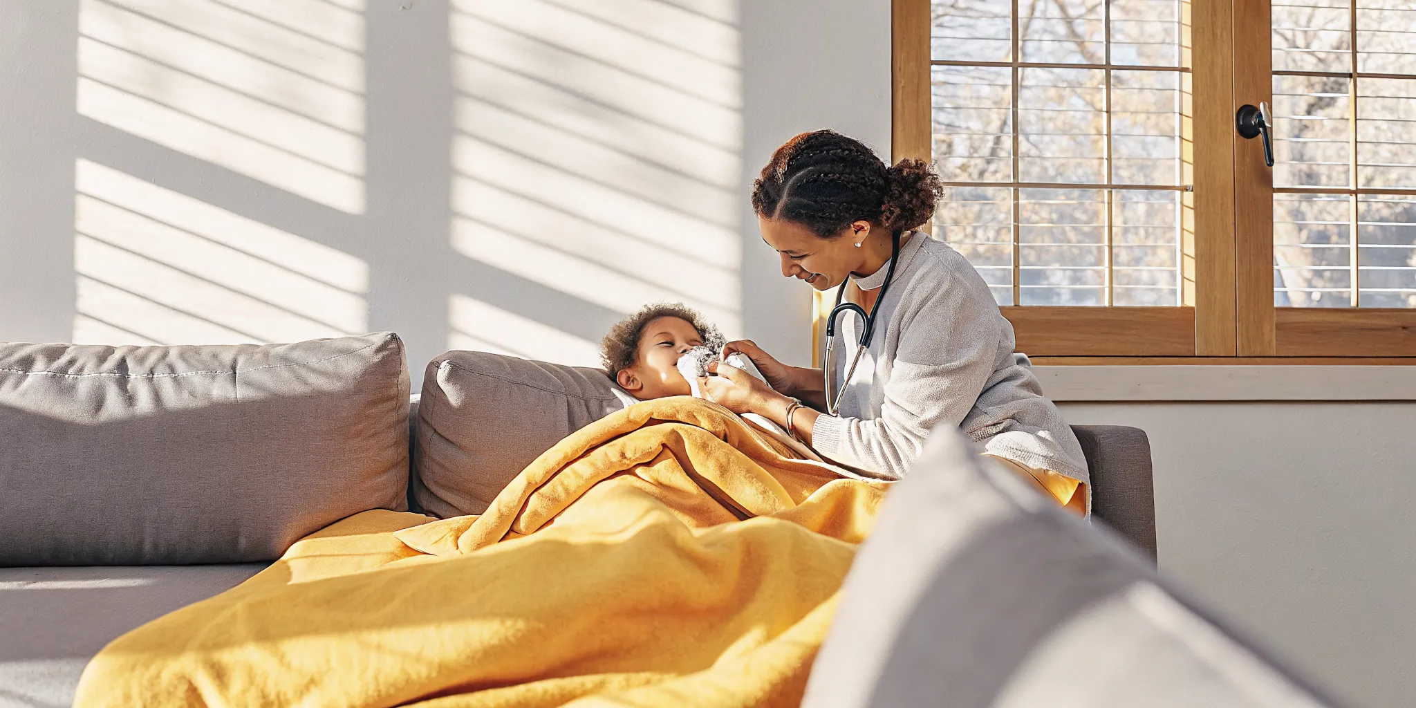 Pediatric home health nurse caring for a child with SMA in a Georgia home