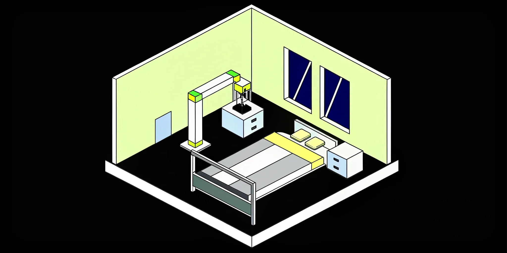 AI-powered hospital room enhancing patient care.