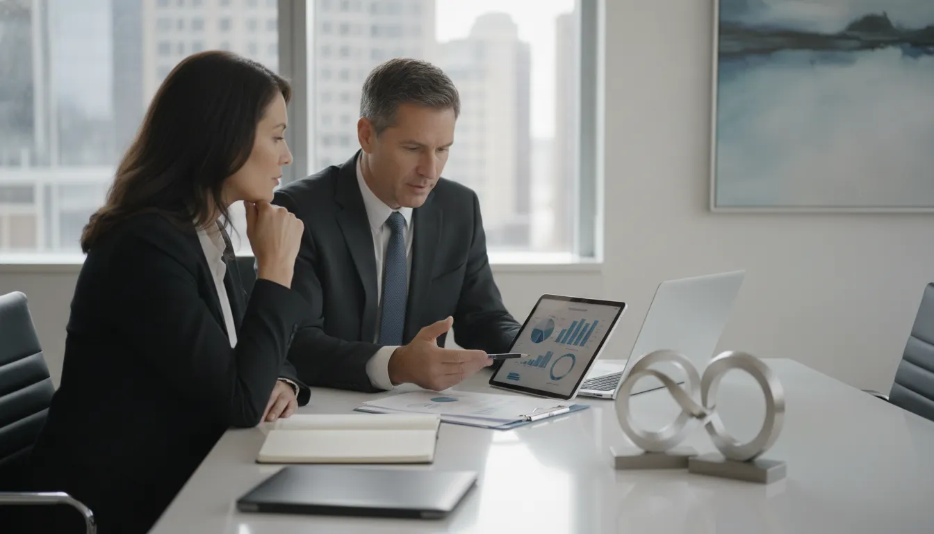 Business owner reviewing succession planning life insurance coverage before a leadership transition