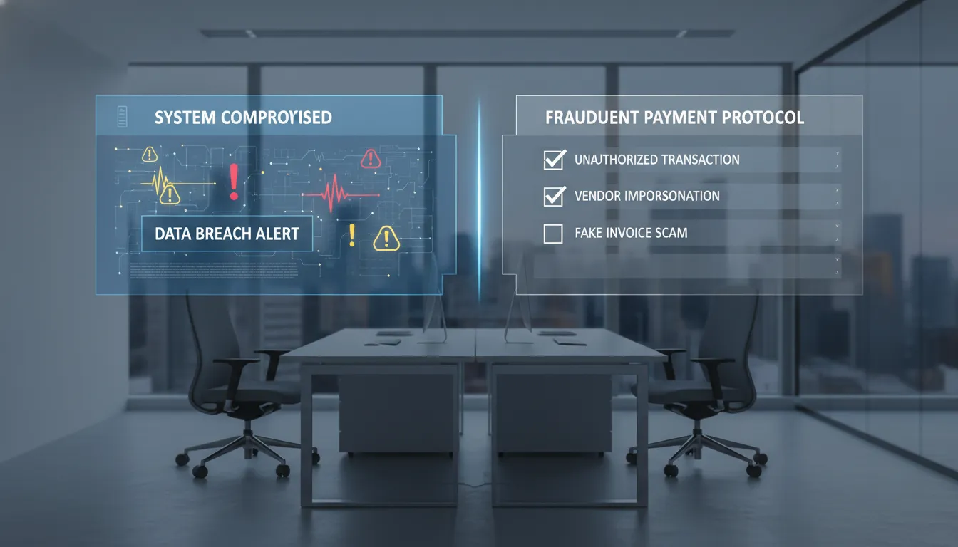 business fraud scenario involving cyber breach and funds transfer risk