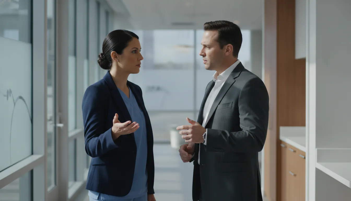 Florida physician and clinic administrator reviewing malpractice risk