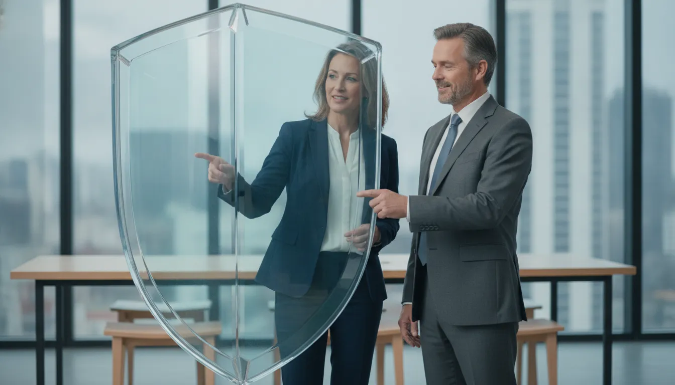 Benefits advisor explaining stop-loss protection for a small business health plan
