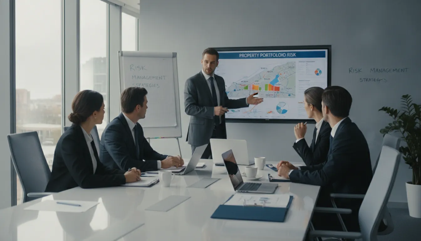 Independent commercial insurance brokers discussing property portfolio risk management