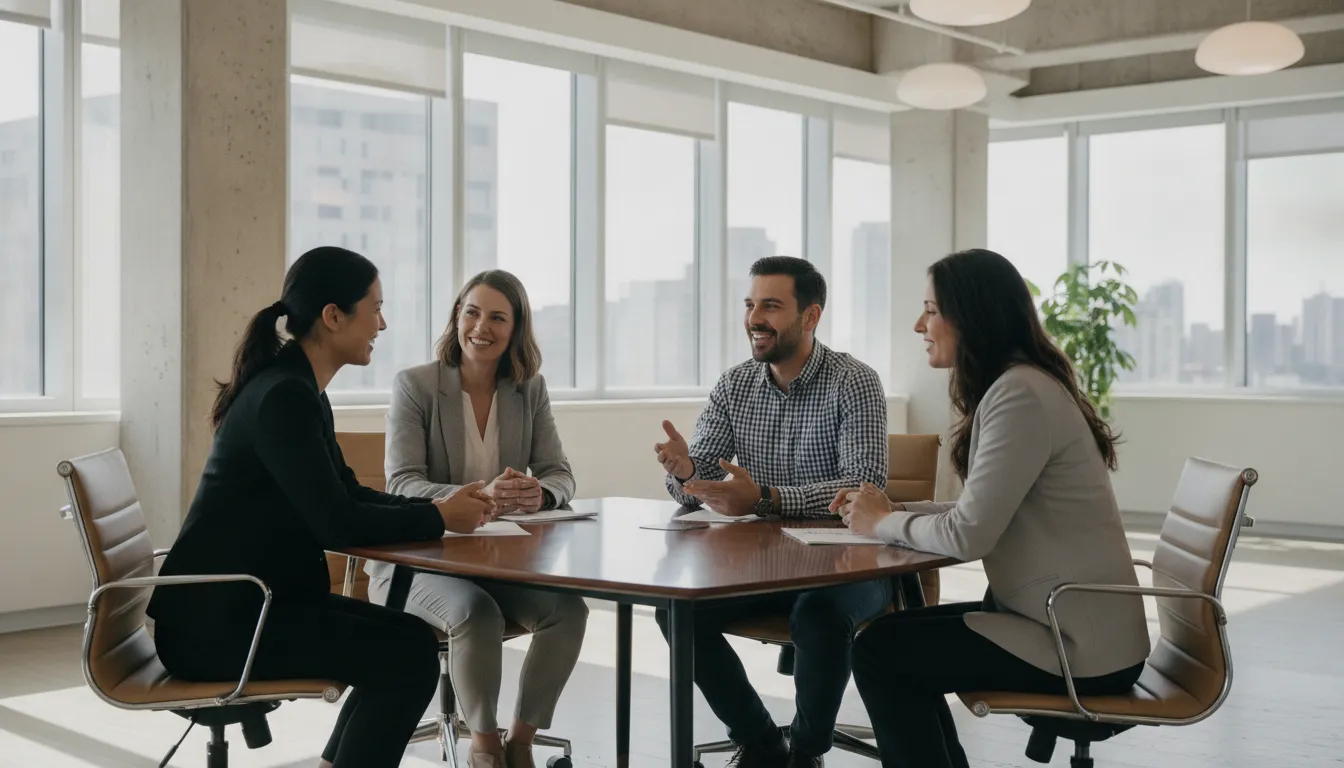 Business leaders evaluating PEO vs traditional HR with an advisor