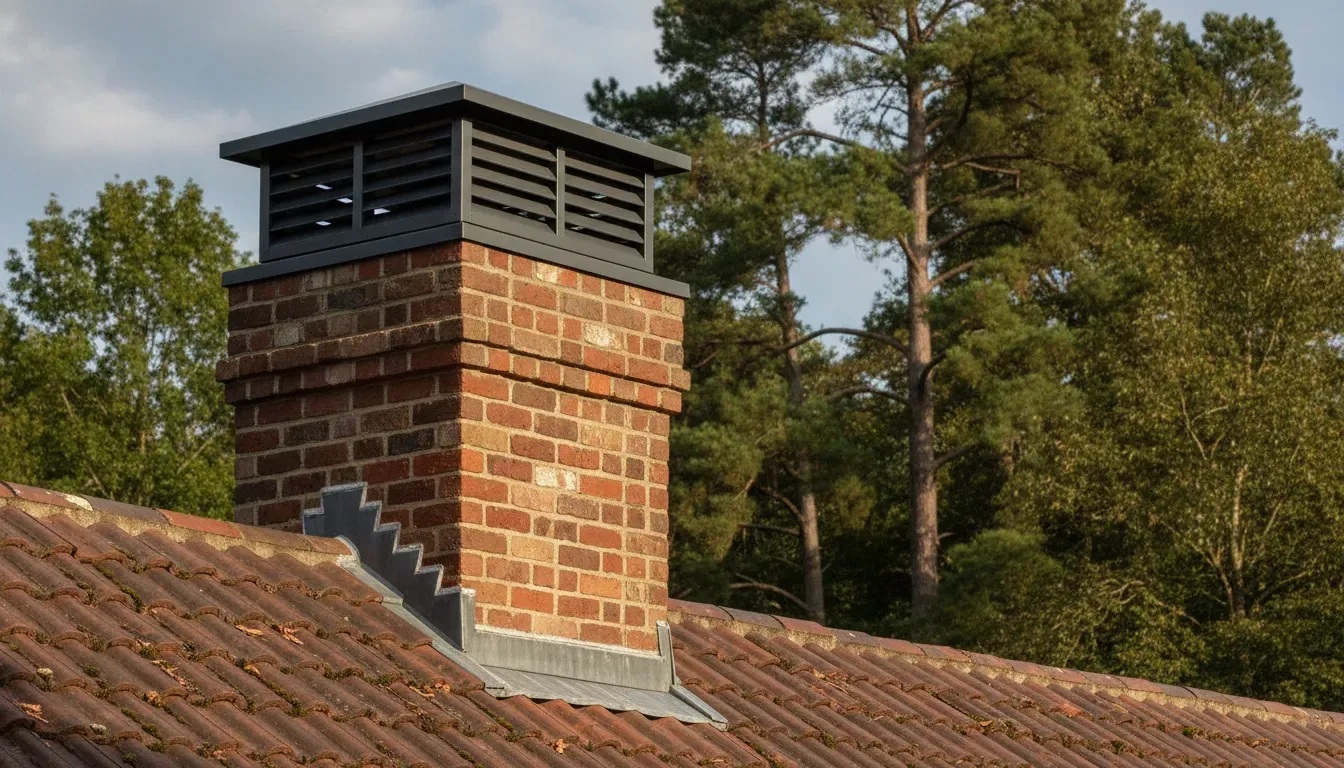 custom chimney cap on a Georgia brick chimney