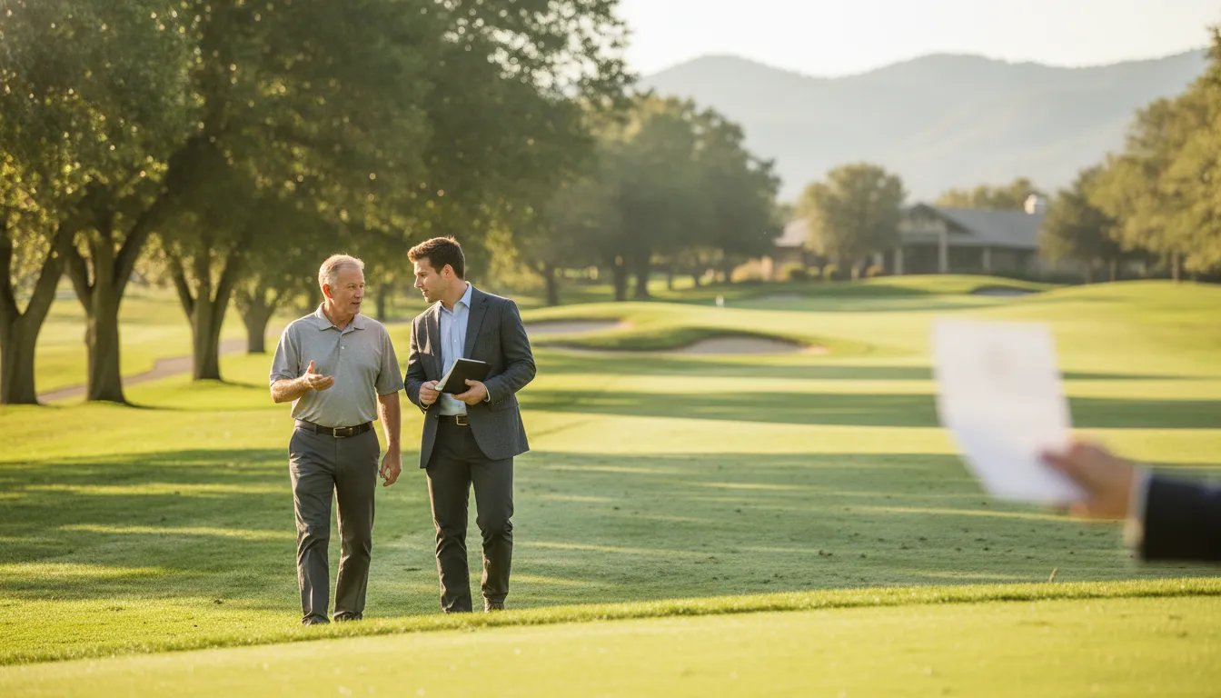 Golf course facilities and landscaped grounds viewed as part of a transaction review