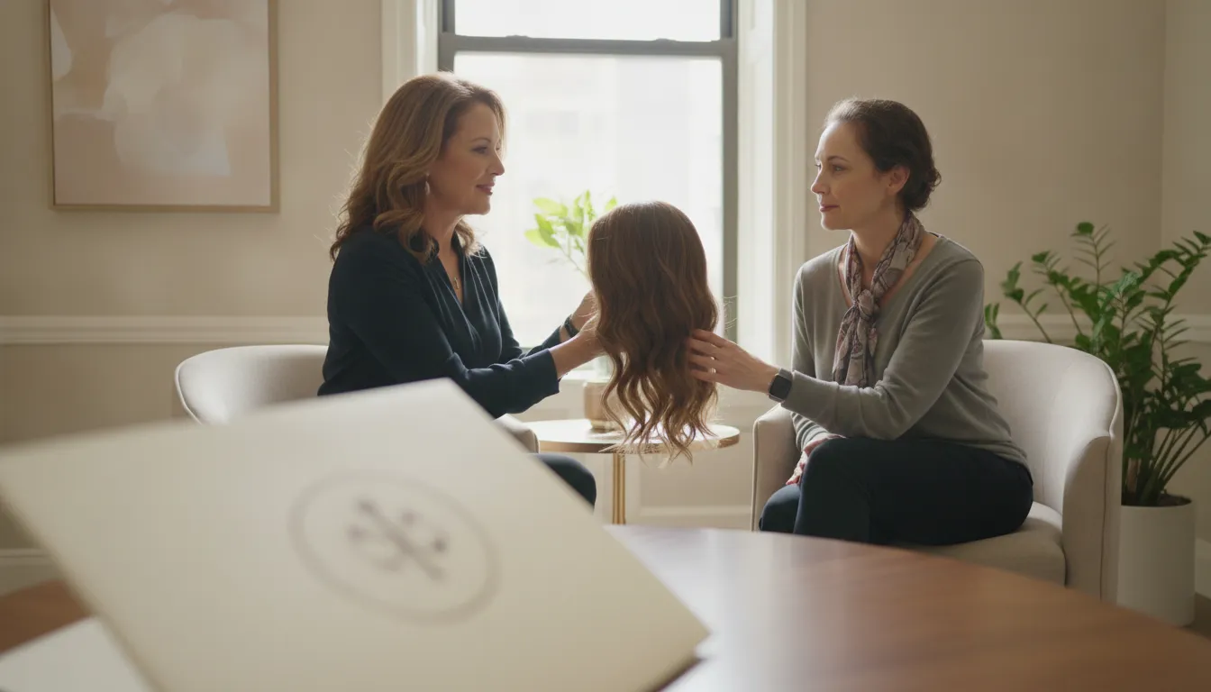 Private cranial prosthesis consultation for medical hair loss in New York City