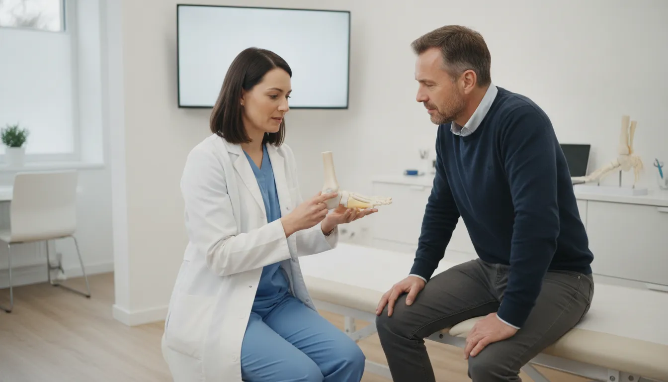 Podiatrist discussing minimally invasive options for bunion pain