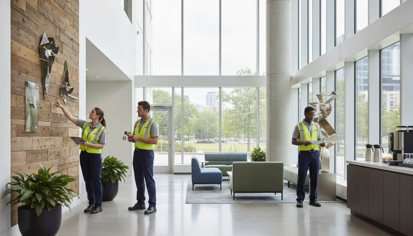Facilities team inspecting shared areas included in CAM reconciliation