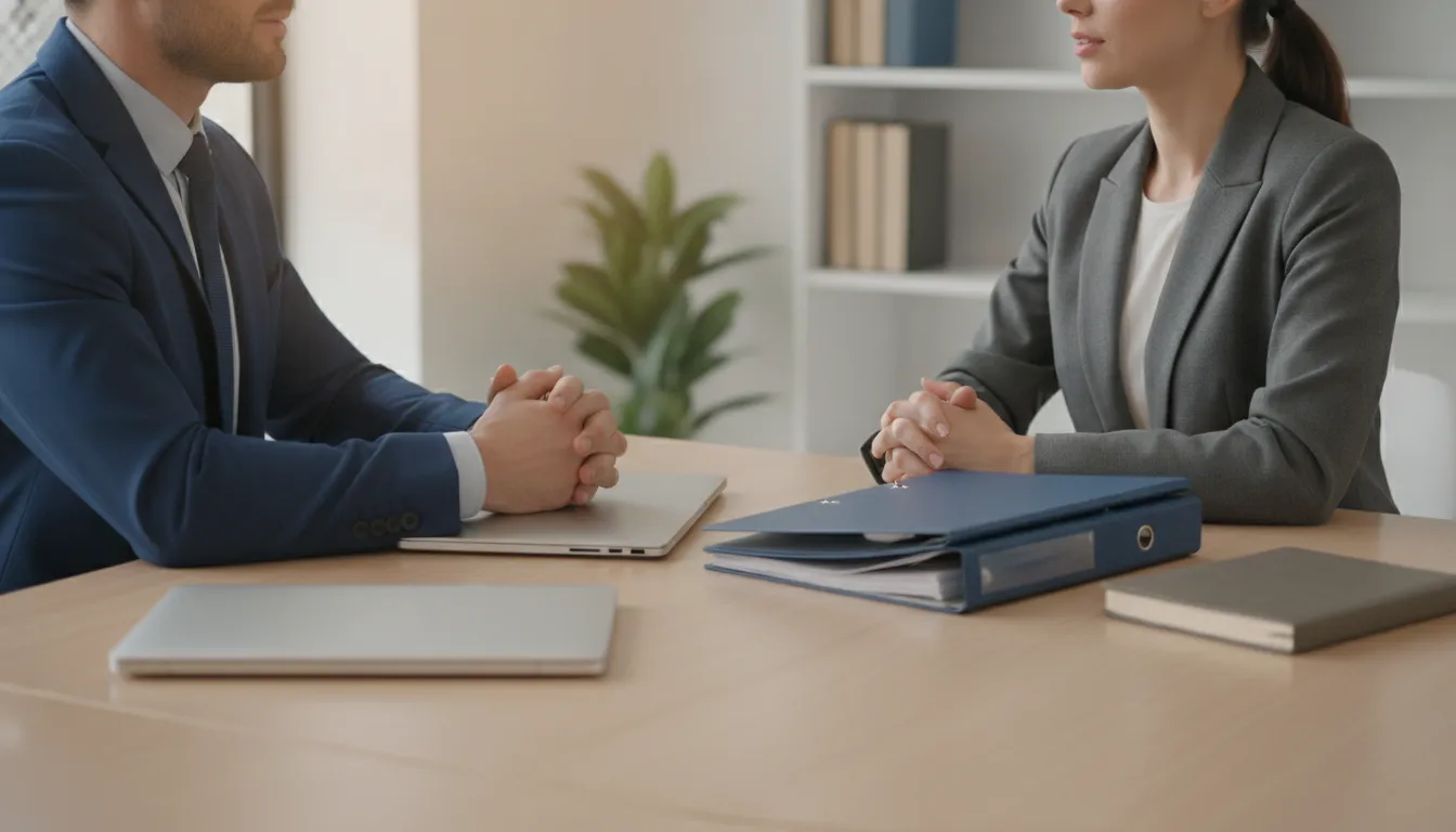 A real estate investor organizing portfolio and tax documents with a CPA before a consultation