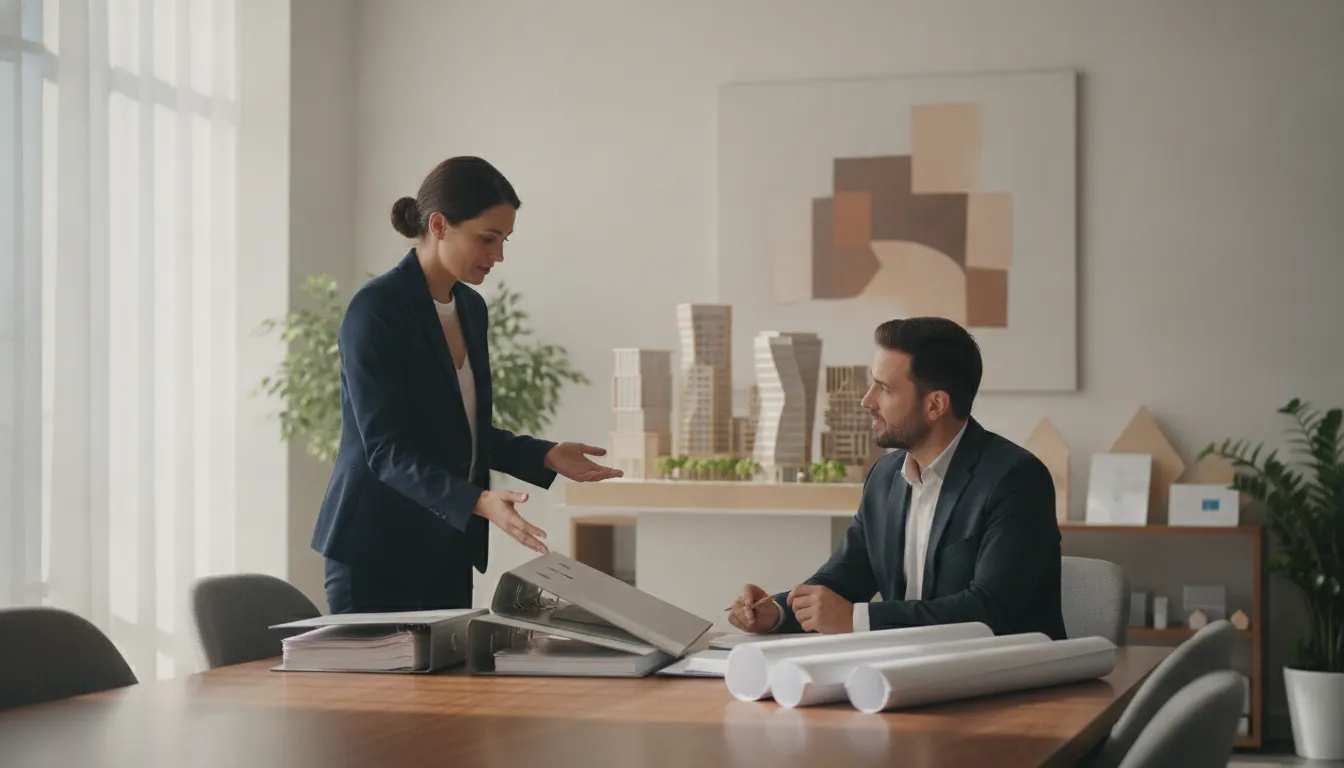 Real estate investor reviewing property and portfolio financial reports