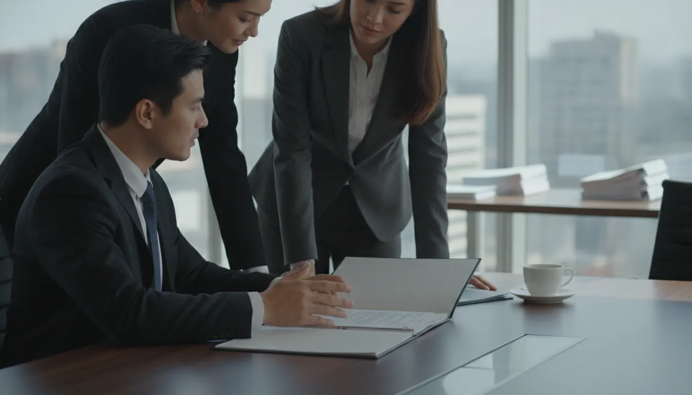 Real estate investors discussing rental portfolio depreciation strategy with an advisor