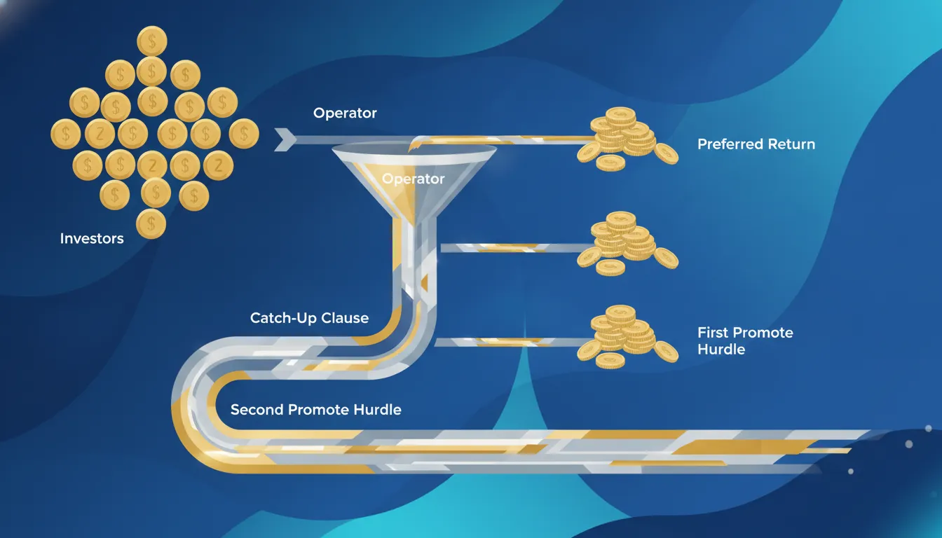 Illustration of tiered waterfall distributions for real estate investors