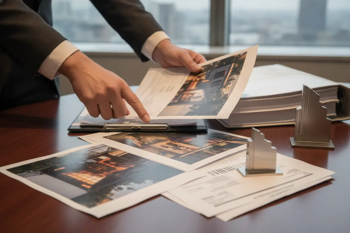 Commercial property insurance policy and claim documents under review