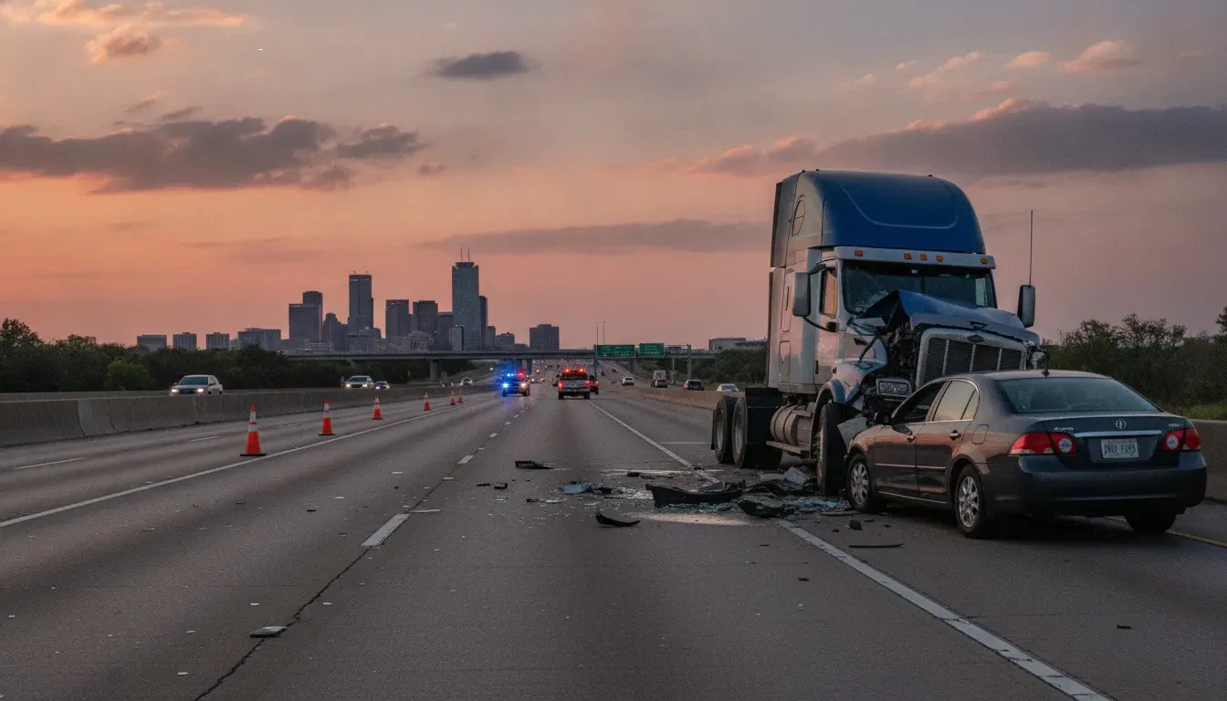 Commercial truck collision relevant to a Fort Worth 18 wheeler accident lawsuit