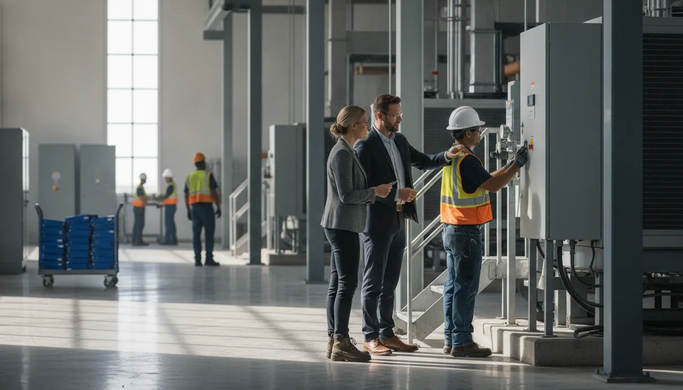 Texas commercial property manager inspecting business safety conditions with legal counsel