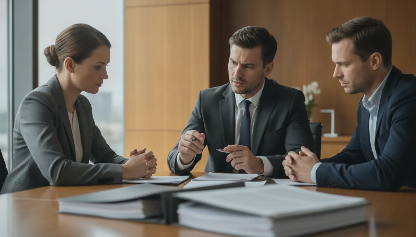 LLC member dispute attorney Fort Worth reviewing company records with business owners