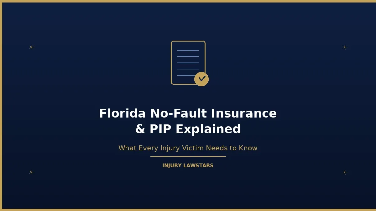 Florida PIP insurance after accident claim documents on a desk