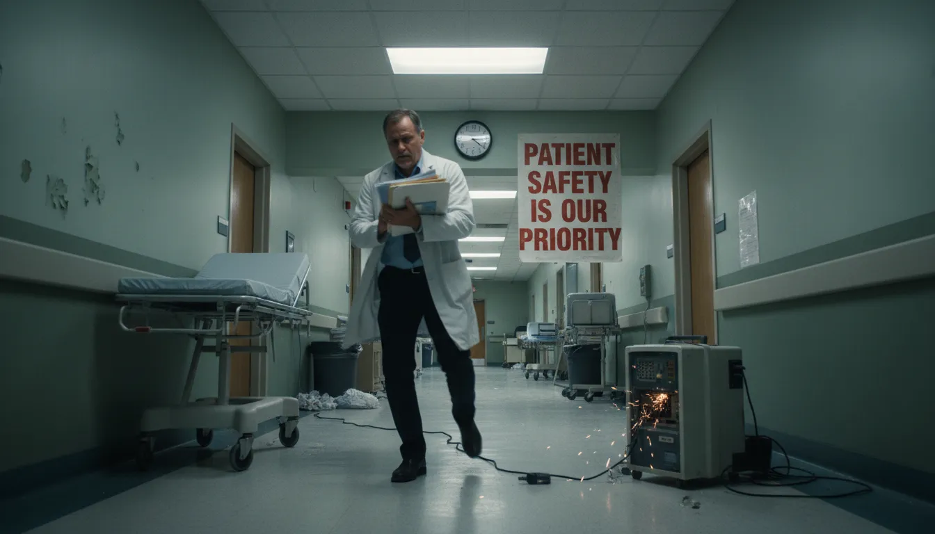 Doctor reviewing medical records in a Florida hospital ,  medical malpractice lawyer